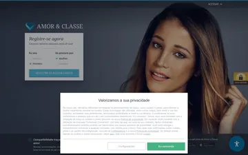 Captura de tela do site Amor & Classe