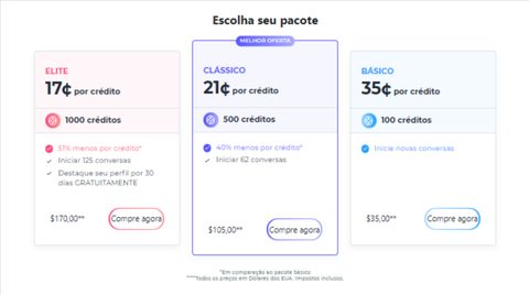 Captura de tela dos preços do Ashley Madison