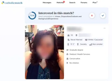 Captura de tela do site CatholicMatch