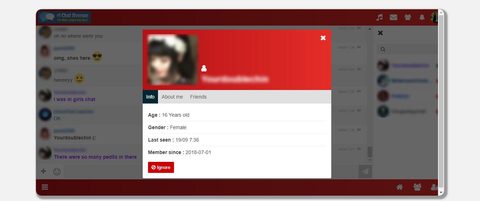Perfil feminino no Chat Avenue
