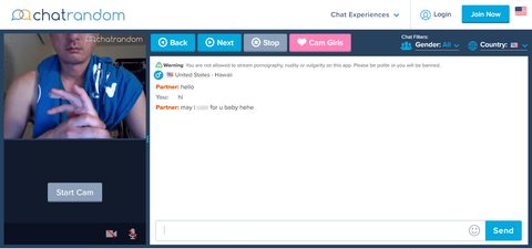 Bate-papo por vídeo aleatório do Chatrandom