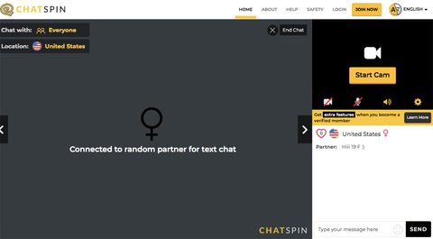 Função de chat do Chatspin