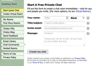 Captura de tela do site Chatzy