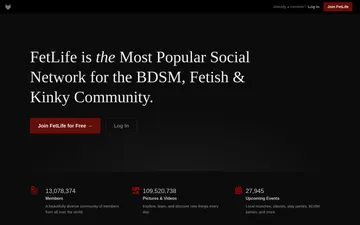 Captura de tela do site FetLife