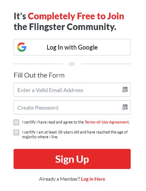 Flingster-Cadastro