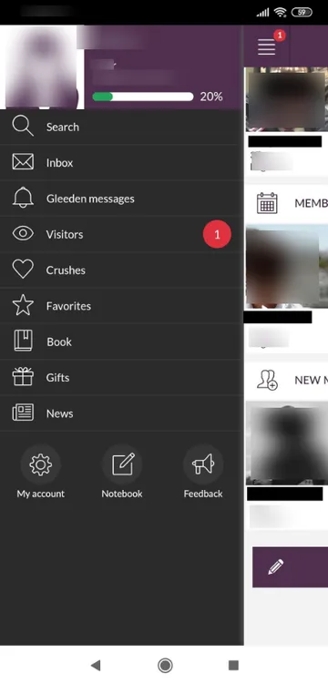 Captura de tela do site Gleeden