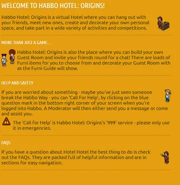 Captura de tela do site Habbo