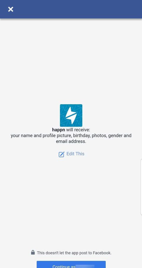 Cadastro no Happn