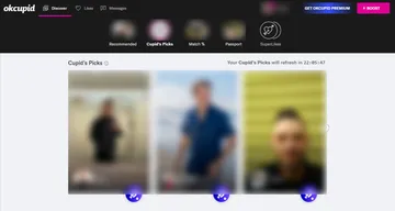 Captura de tela do site OkCupid