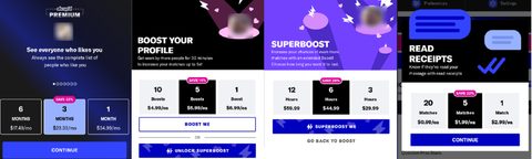 Captura de tela dos preços do OkCupid