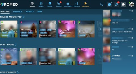 Recursos de contato do PlanetRomeo