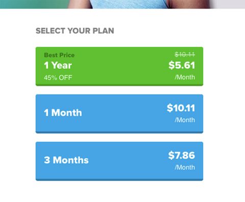 Captura de tela dos preços do PlanetRomeo
