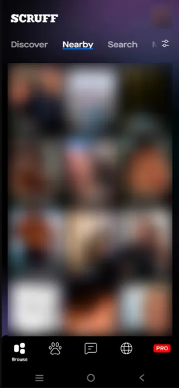 Captura de tela do site Scruff