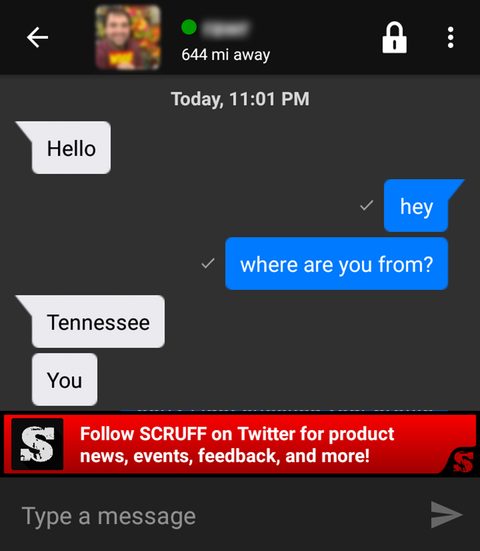 Mensagem no Scruff
