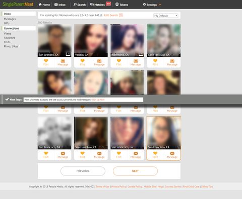 Busca no Single Parent Meet
