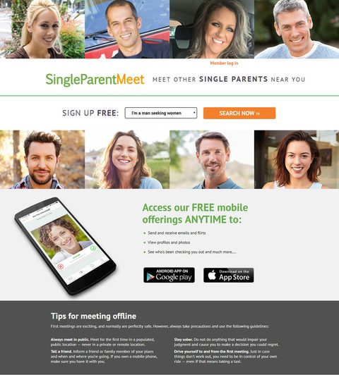 Cadastro no Single Parent Meet