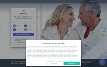 Captura de tela do site Solteiros50
