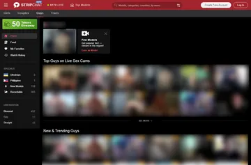 Captura de tela do site Stripchat
