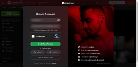 stripchat cadastro